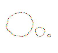 Holibanna Set De Joyería Para Niños Collar Anillo y Pulsera Cuentas De Acrílico Diseño Creativo y Colorido