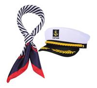 Holibanna Sombrero de Capitán de Yate para Hombre y Mujer Bufanda de Terciopelo Azul Marino, Diseño Clásico Resistente al Desvanecimiento para Fiestas Temáticas y Eventos Náuticos