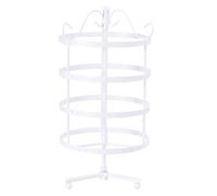 Holibanna Soporte Giratorio Para Pendientes Redondo Blanco Expositor De Pendientes Con 144 Agujeros Organizador De Joyas De Metal De 4 Niveles Tamaño M 12.20X5.90X5.90 Pulgadas Para Hogar Y Tiendas