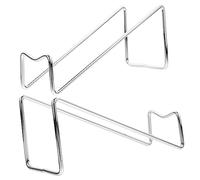 Holibanna Soporte para Botellas De Vino Metálico Pequeño, Respaldo De Hierro Galvanizado, Color Plateado, para Exhibición y Decoración Hogar o Bar, Conjunto De 2 Piezas