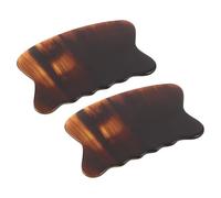 Holibanna Tablas de Gua Sha de Cuerno de Buey Natural, Juego de 2 Unidades para Masaje Facial y Corporal, Herramienta de Raspado Ergonómica para Cuidado de Piel Sensible y