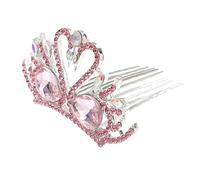 Holibanna Tiara de Cisne Femenina Rosa para Novia 1 Pieza, Accesorio Cabello para Bodas y Cumpleaños, Diadema Ligera de Aleación, Joyería de Tocado Elegante para Mujer
