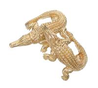 Holibanna Tirador de Puerta de Latón Macizo 2 Piezas Mini Pomos de Cocodrilo Vintage para Gabinetes y Cajones Decoración Feng Shui Herrajes para Muebles Cocina y Baño