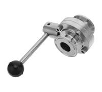 Holibanna Válvula Sanitaria de Acero Inoxidable 304 Roscada Ø25 MM Tipo Ligera L=56 MM con Manija de Control Manual para Elaboración de Cerveza y Procesamiento Alimentario