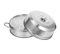 Holibanna Vaporera de Acero Inoxidable Plata con Tapa, Distribución del Calor y Preserva Sabores, Adecuado para Cocinar Albóndigas y Verduras en Casa