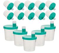 Holibanna Vasos de Orina para Pruebas Médicas Tapa de Rosca Verde, Recipiente Estéril de Plástico 30 Ml, 40 Unidades para Laboratorio y Análisis Clínicos, Contenedores para Muestras