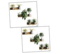 Holibanna Vinilos Decorativos para Pared de Plantas Estantes Falsos, Adhesivo 2 Piezas 70x25,5 Cm, Mural Despegable para Sala, Dormitorio y Oficina, Decoración 3d Nature