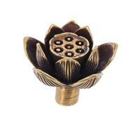 Holibanna Vintage Lotus Flower Brass Cabinet Knobs Artistic Floral Shape Comfortable Grip Fit For Kitchen Wardrobe And Dresser Hardware Easy Installation