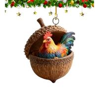 Holiday Acorn Ornaments - 3 Inch Acrylic Cute Animal Decorations for Seasonal Celebration, Easy Hanging Design with Vibrant Color Print, Christmas Tree Supplies for Thanksgiving Vacation Office Room