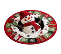 Holiday Area Rug | Round Non-Slip Velvet Mat | Christmas Entryway Rug | 60x60 Cm/23.62x23.62 Inches; About 216g Floor Mat, Indoor Decorative Accent