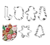 Holiday Baking Cookie Molds - 6 Stainless Steel Molds for Christmas Desserts, Pastries, Fondant,ideal for Family Baking, Kids’ Activities, Winter Holiday Celebrations, and Festive Party Preparations