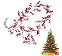 Holiday Berry Garland - Christmas Decoration for Stair Railing | Faux Pine with Red Berries, 78 Inch Flexible Vine, Outdoor Indoor Decor for Fireplace Window Tree Garden Living Room