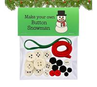 Holiday Button Arts Supplies, Festive Snowman Making Projects, DIY Christmas Tree Trimming Decor, Create Handmade Ornaments, Window Lawn Porch Display, Kids Adult Crafting Activity