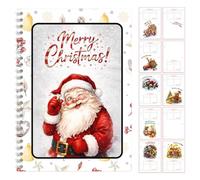 Holiday Card Keepsake 8.3x6 Inch 10 Pages Cute Gingerbread Man Santa