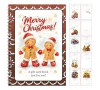 Holiday Card Keepsake 8.3x6 Inch 10 Pages Cute Gingerbread Man Santa