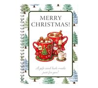 Holiday Card Keepsake Book - 8.3x6 Inch 10 Pages Cute Gingerbread Man Santa
