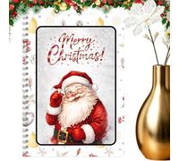 Holiday Card Keepsake Book - 8.3x6 Inch 10 Pages Cute Gingerbread Man Santa