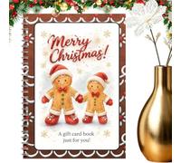 Holiday Card Keepsake Book - 8.3x6 Inch 10 Pages Cute Gingerbread Man Santa
