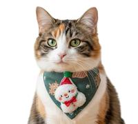 Holiday Cat Bandana - Christmas Adjustable Elastic Costume, Festive Scarf for Family Photoshoot Gathering Party Role Play Performance Fun Outfit Decoration