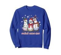 Holiday Chaos Crew - Lindo y Divertido trío de Palomas navideñas Sudadera, Unisex para Adultos, Azul Real, L