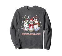 Holiday Chaos Crew - Lindo y Divertido trío de Palomas navideñas Sudadera, Unisex para Adultos, Jaspeado Oscuro, M