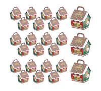 Holiday Cookie Boxes | Christmas House Cardboard Treat Boxes, Pack House Wrap Boxes for Pastries, Cupcakes and Cookies, Festive Cardboard Cookie Boxes for Holiday Goodies