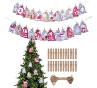 Holiday Countdown Bags - 24 Reusable Fillable Advent Pouches with Drawstring for Christmas | Gift Sacks for Children, Family, Friends, Candy, Toys, Chocolate, Jewelry, and Festive Events