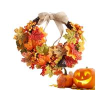 Holiday Decor For Harvest Festival Fireplace Porch Front Door Mantel Wall Window Entrance Office Coffee Shop Halloween Thanksgiving | Fall Wreath | 18 Inch Home Decor Holiday Wreath,