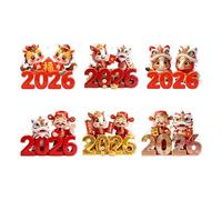Holiday Decoration-Chinese New Year Horse | Ornament, 6 Pieces 2D Acrylic Seasonal For Staircase Wall Garden Backyard Living Room Study Bedroom Trucks Wallets Backpacks