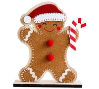 Holiday Desk Centerpiece - Decoración de pan de jengibre de Navidad, figura de adorno de mesa de dibujos animados, escultura decorativa adorable | Playful Design with Joyful Detail for Office Living