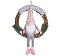 Holiday Door Wreath - Festive Santa Claus Garland Ornament | Seasonal Decoration Piece for House, Office, Garden, Party, Restaurant, Living Room, Window, Patio, and Indoor Celebration Ambience