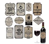 Holiday Drink Bottle Decals - Pegatinas de vino de 16 cm, etiquetas de papel para, envolturas gráficas de Halloween con diseño fácil de pelar, decoración de mesa creativa para inauguración de