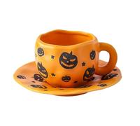 Holiday Drinkware | Taza de Halloween de 320 ml de cerámica irregular | Halloween Wine Milk Beer Juice Tea Collectors Students Teachers Living Room Office Restaurant Hotel Study Fall Gatherings