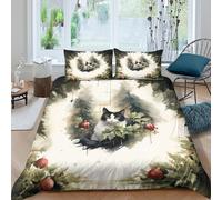 Holiday Funda Edredon Microfibra Juego de Ropa de Cama de 3 Piezas Impresión 3D Cierre de Holiday Arte Estilo Funda de Edredón Funda de Almohada a Juego Suave for Adolescentes Double（200x200cm）