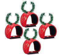 Holiday Garland Clips - Pine Needle Ties for Seasonal Setup | 4-Piece Green Wraps, Outdoor, Garden, Mantle, Plants, Branches, Doorway, Front Door, Festive Decoration