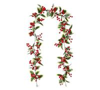 Holiday Garland - Faux Wreath for Seasonal Coat | Realistic Greenery with Berry Accents & Flexible Decorative Design for Fireplace Display, Staircase Styling, Bedroom Ambience