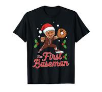 Holiday Gingerbread The First Baseman Christmas Baseball Camiseta