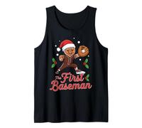 Holiday Gingerbread The First Baseman Christmas Baseball Camiseta sin Mangas
