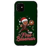 Holiday Gingerbread The First Baseman Christmas Baseball Carcasa para iPhone 11