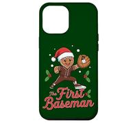 Holiday Gingerbread The First Baseman Christmas Baseball Carcasa para iPhone 12 Pro MAX