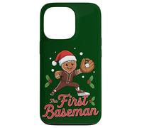 Holiday Gingerbread The First Baseman Christmas Baseball Carcasa para iPhone 13 Pro