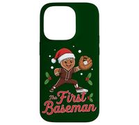 Holiday Gingerbread The First Baseman Christmas Baseball Carcasa para iPhone 14 Pro