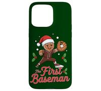 Holiday Gingerbread The First Baseman Christmas Baseball Carcasa para iPhone 15 Pro MAX