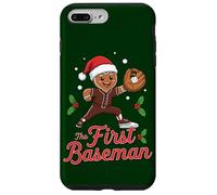 Holiday Gingerbread The First Baseman Christmas Baseball Carcasa para iPhone 7 Plus/8 Plus