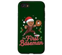 Holiday Gingerbread The First Baseman Christmas Baseball Carcasa para iPhone SE (2020) / 7/8