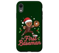 Holiday Gingerbread The First Baseman Christmas Baseball Carcasa para iPhone XR