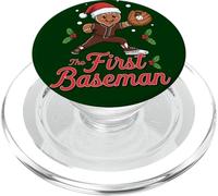 Holiday Gingerbread The First Baseman Christmas Baseball PopSockets PopGrip para MagSafe