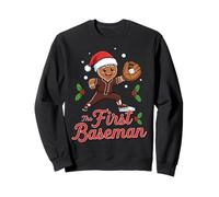 Holiday Gingerbread The First Baseman Christmas Baseball Sudadera