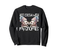 Holiday Gnomes with Hot Cocoa Mugs Funny Saying For Winter Sudadera