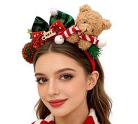 =Holiday Headbands Bear Design, Hair Hoop for Girls And Women, Christmas Party Headband for Teen And Adult Dress Up, Soft Material Sturdy Design Costume Accessory with Cute Detail Festival Photo Booth